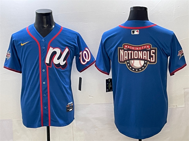 Men's National League Washington Nationals Team Big Logo Blue 2025 All-Star Edition Limited Stitched Baseball Jersey